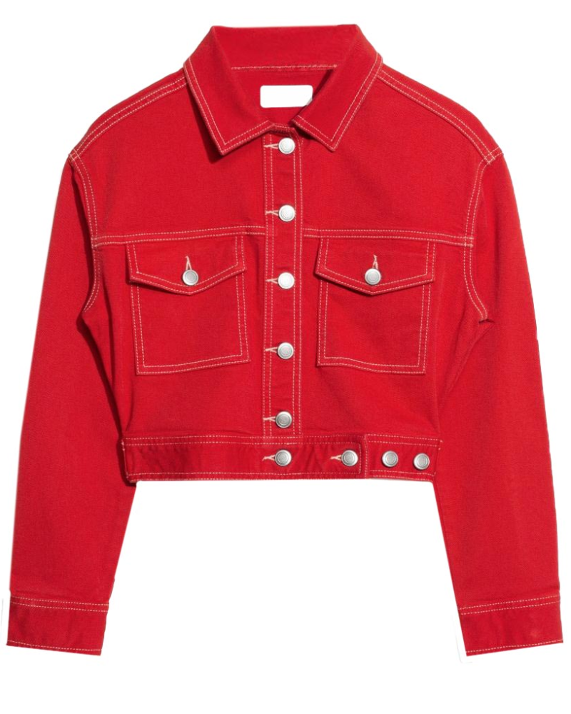 Womens Red Denim Jacket