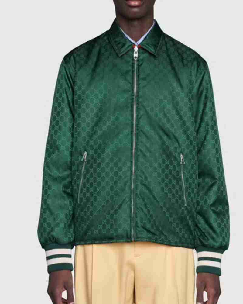 Reversible GG nylon jacquard jacket