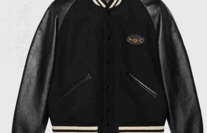 Felt and leather bomber jacket