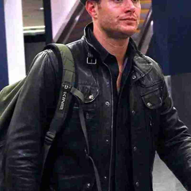 Jensen Ackles Leather Buttoned Jacket
