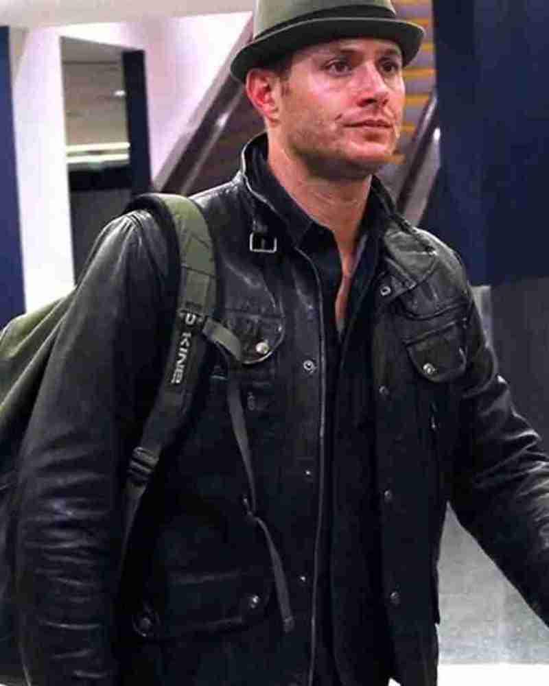 Jensen Ackles Leather Buttoned Jacket