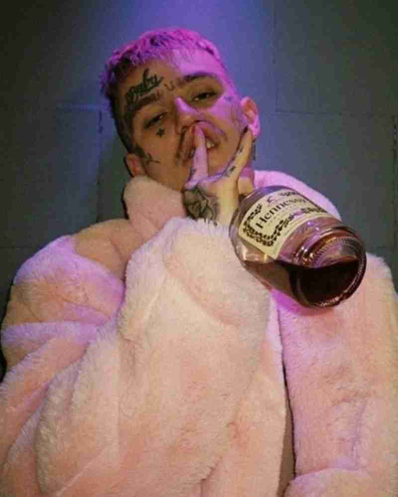 Lil Peep A New Day Pink Faux Fur Peak Lapel Coat