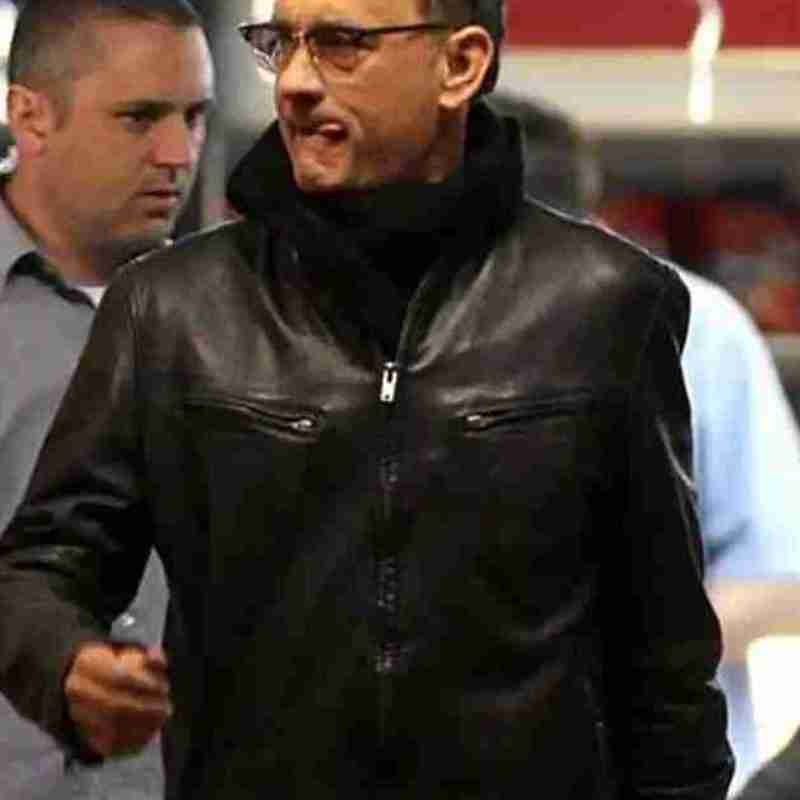 Tom Hanks Larry Crowne Leather Black Jacket