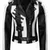 Women’s Bikers Zebra Style Leather Jacket