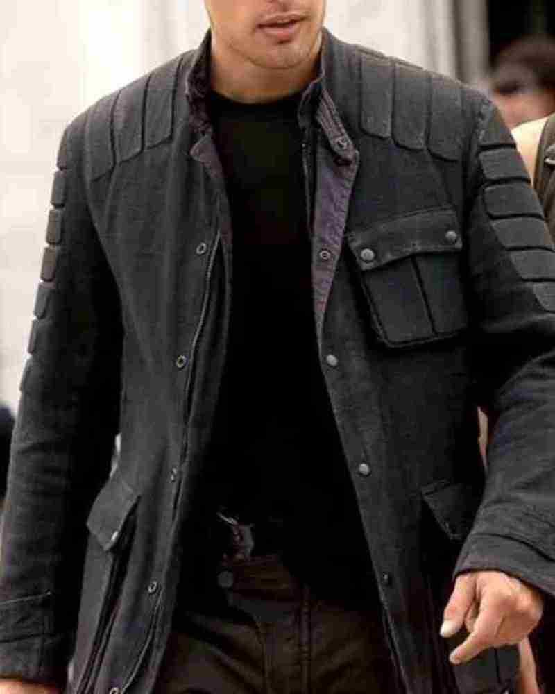 Divergent Allegiant Theo James Black Real Leather Jacket