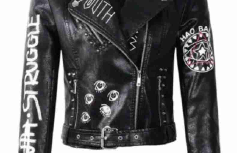 Men’s Eye Dare You Black Leather Jacket