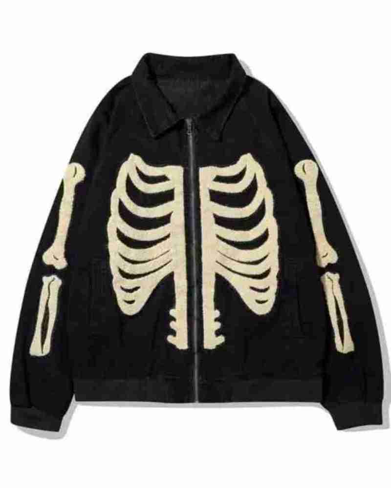 Furry Bone Patchwork Skeleton Jacket