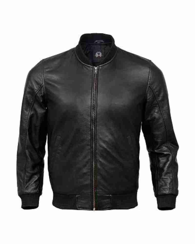 Massimo Genuine Leather Bomber Jacket