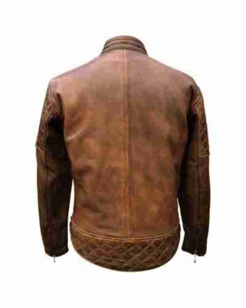 Goldtop Bobber Armoured Brown Leather Jacket