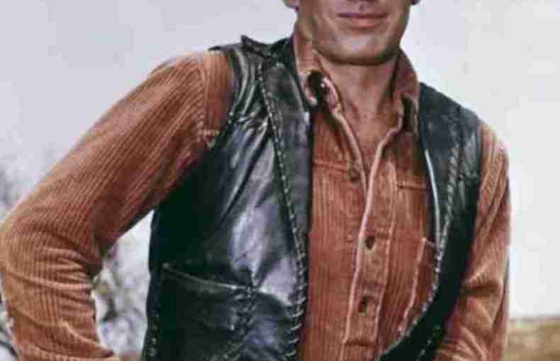 James Drury The Virginian Black Leather Buttoned Vest