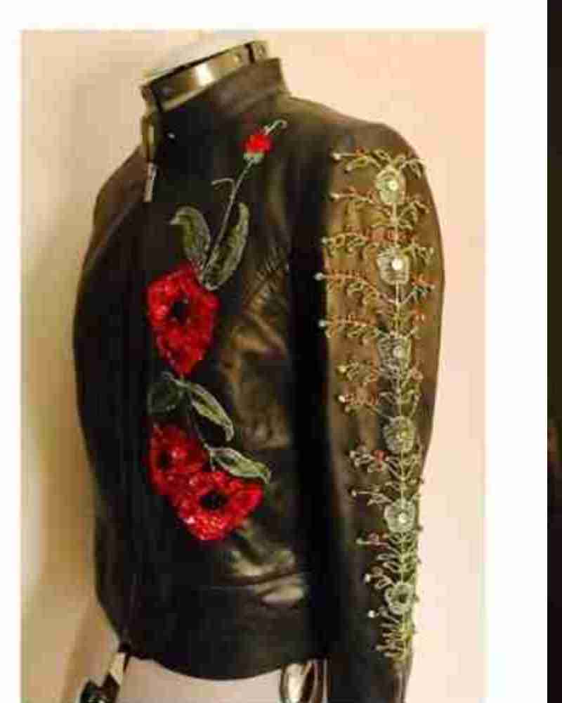 Jimmy Page Poppy Rose Floral Black Jacket