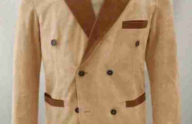 Latte Beige Suede Hampton Suede Leather Peacoat