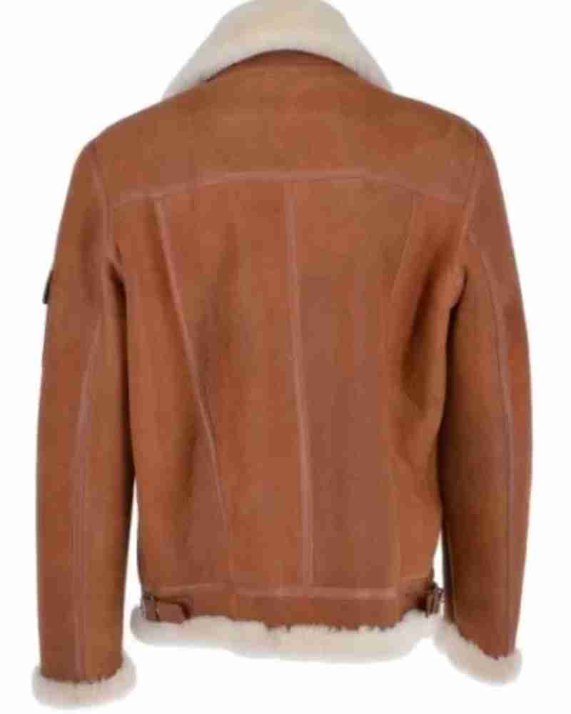 Eredin Luxury Sheepskin Leather Pilot Tan Brown Jacket