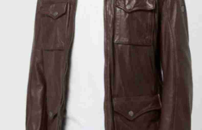 Classic Chocolate Brown Field Leather Jacket for Men