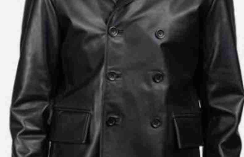 Men’s Naval Leather Short Peacoat