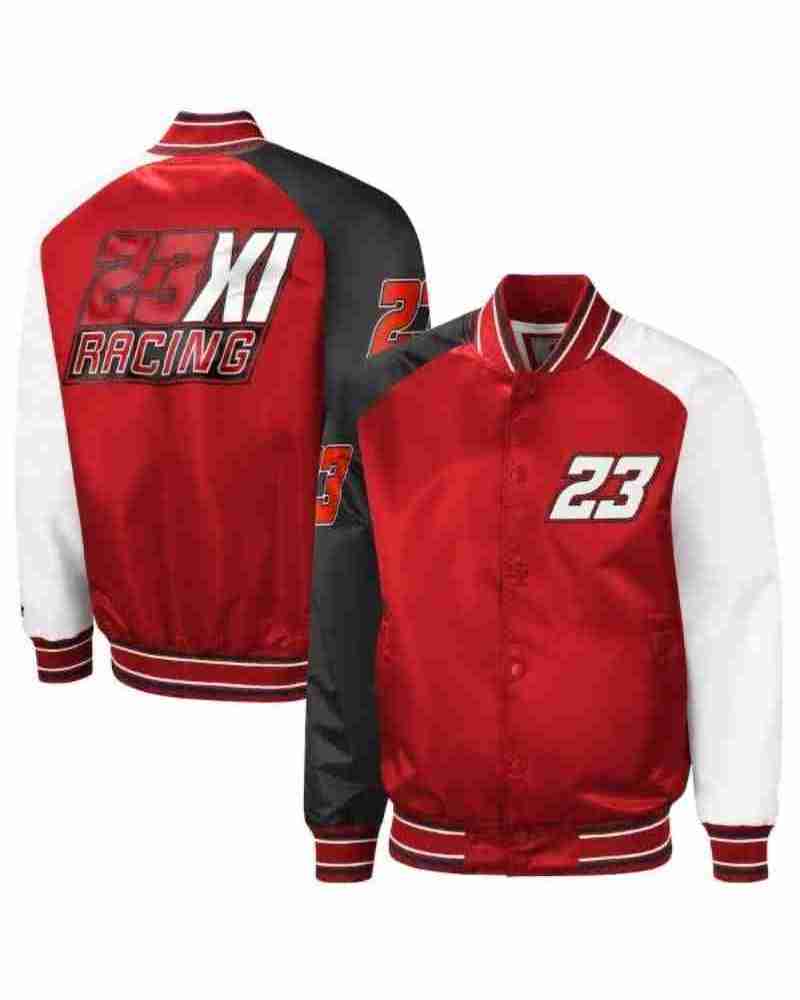 Men’s Starter Red/Black Racing The Reliever Full-Snap Jacket