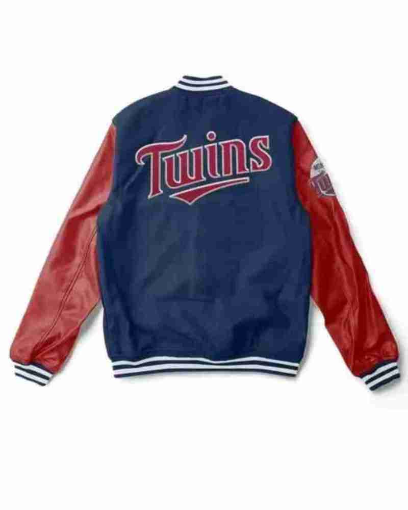 Minnesota Twins Letterman Red and Blue Wool/Leather Jacket