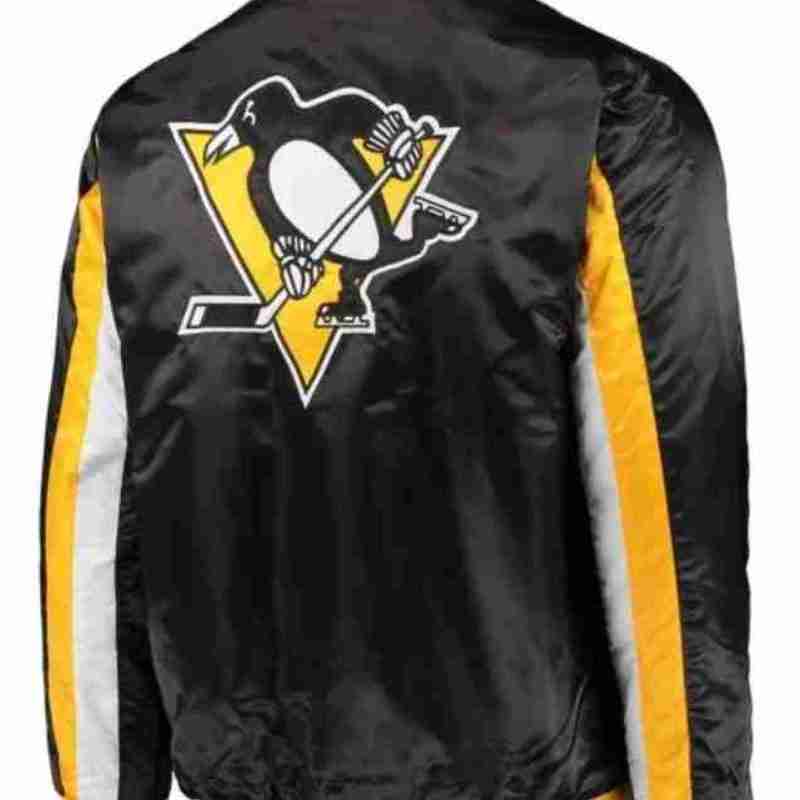 Pittsburgh Penguins The Ace Black/Yellow Varsity Satin Jacket