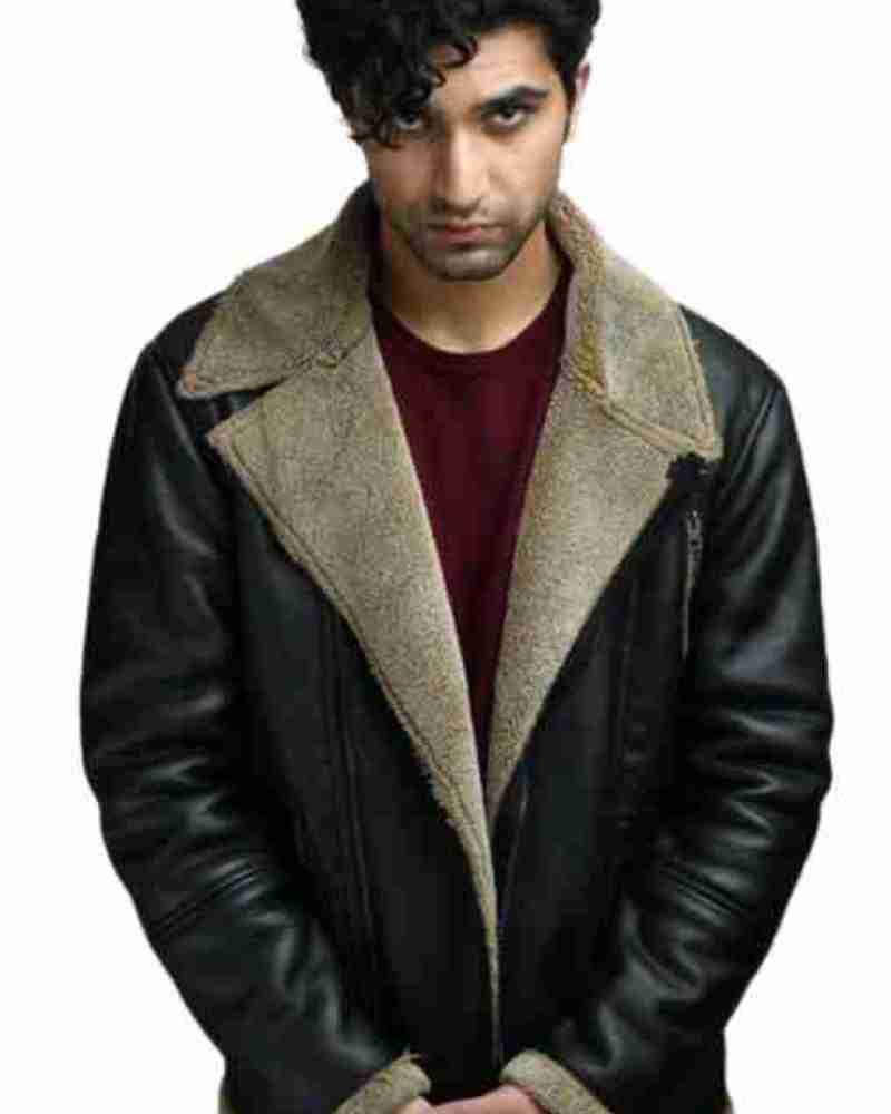 Arjun Batra TV Series Resident Evil 2022 Ahad Raza Mir Black Shearling Leather Jacket