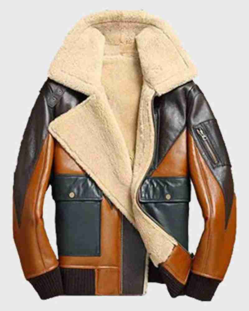 Sheepskin Mens Shearling Bomber Leather Jacket
