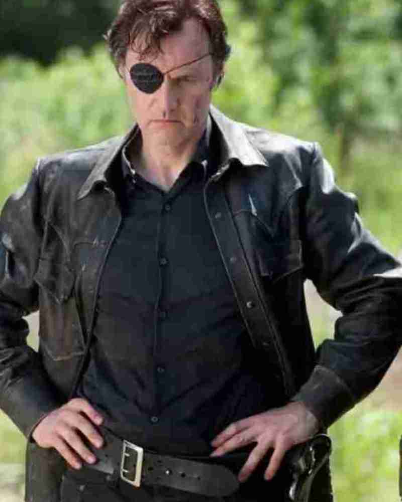 Governor TV Series The Walking Dead David Morrissey Black Leather Jacket