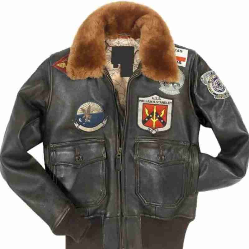 Top Gun Womens Brown Leather Jacket