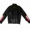 USA Black Leather Zip Front Jacket