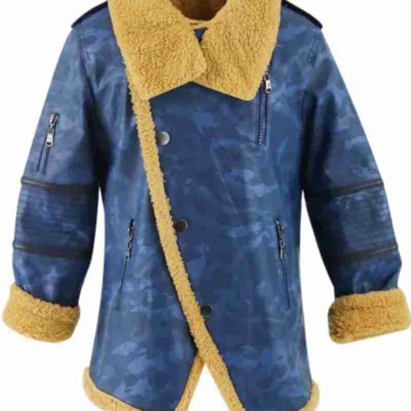 Waterproof Fleece Leather Double Breasted Jacket