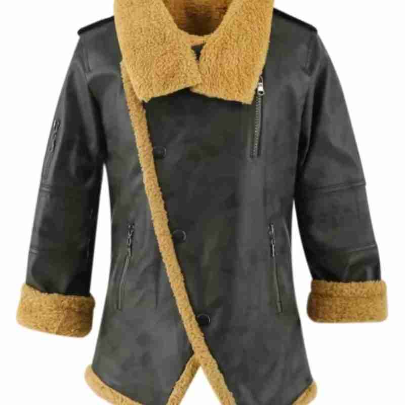 Waterproof Fleece Leather Double Breasted Jacket