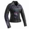 Material: Sheepskin Leather Inner: Viscose Lining Sleeves: Full Zipper Sleeves Color: Black Front: Zipper closure One cellphone pocket Armored pockets (Back, Shoulder and Elbow) for CE-rated armor Rose Embroidery detail on both sleeves and torso