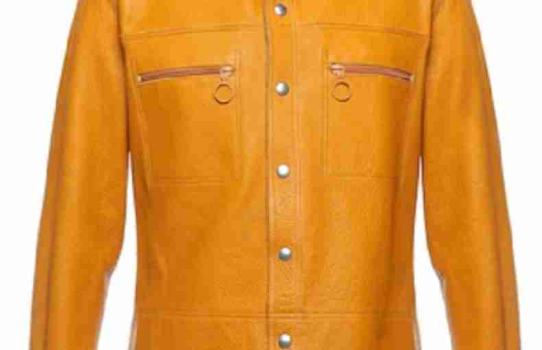 Men’s Yellow Moto Biker Leather Jacket