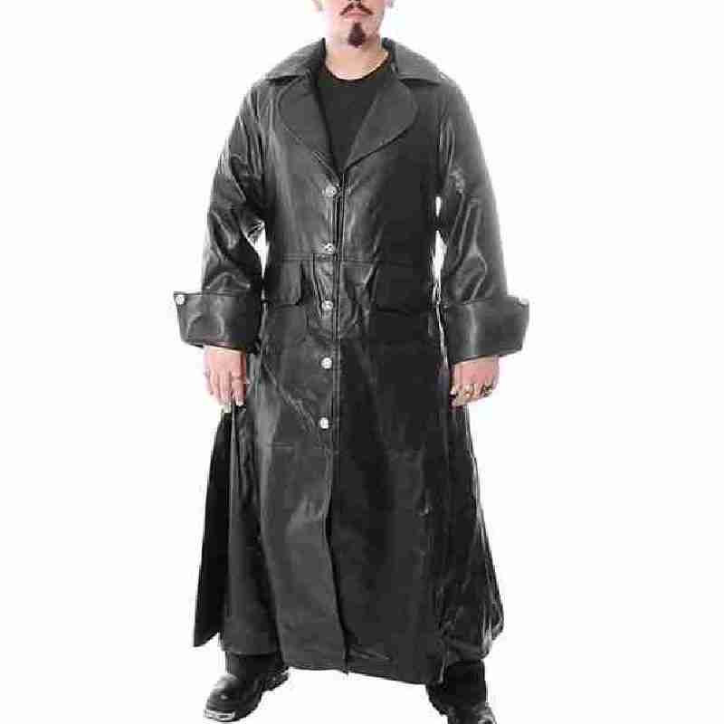 Halloween Black Gothic Pirate Leatherette Coat