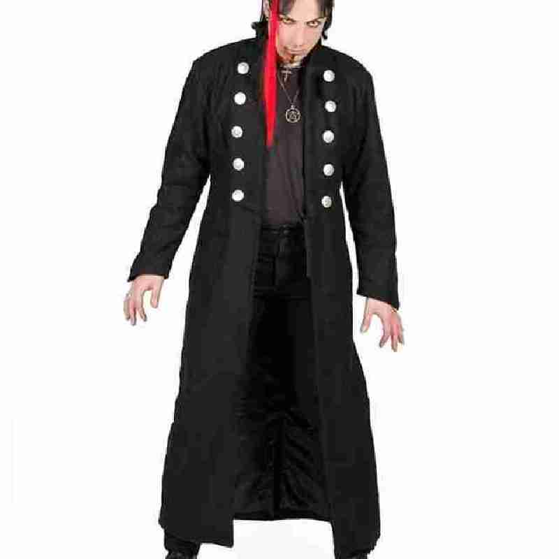 Halloween Gothic Pirate Wool Black Coat