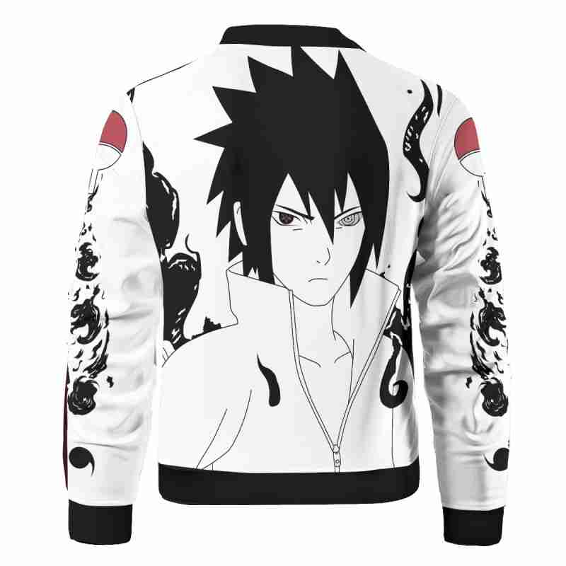 Naruto Ninja Sasuke Bomber Black & White Jacket