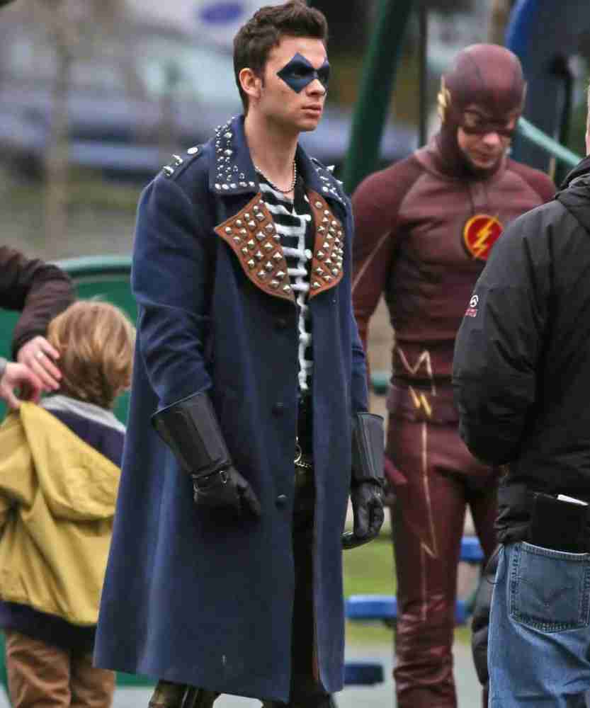 The Flash Season 5 Axel Walker Blue Studded Coat