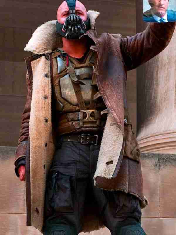 Tom Hardy The Dark Knight Rises Bane Distressed Leather Coat