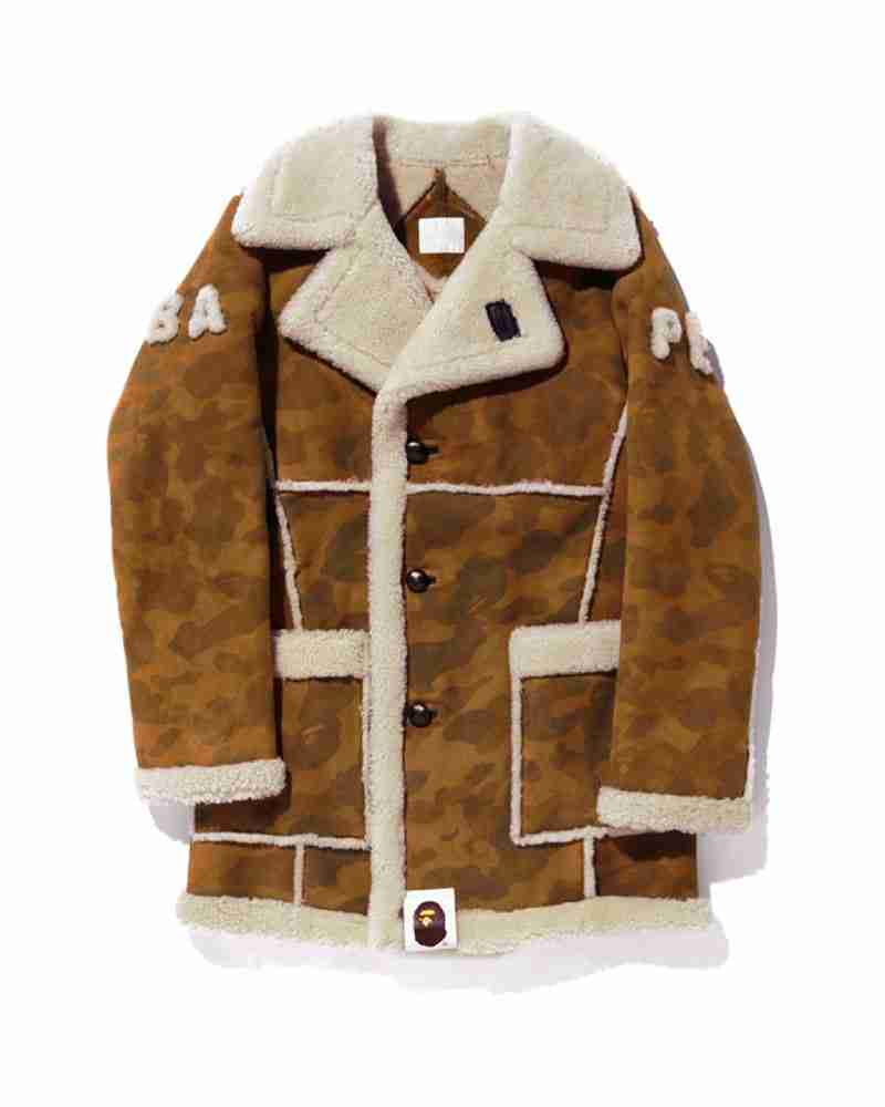 UGG X Bape Mouton Faux Fur Coat For Men's 