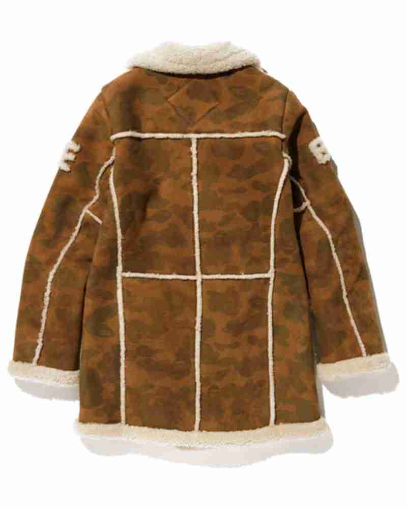 UGG X Bape Mouton Faux Fur Coat For Men's 