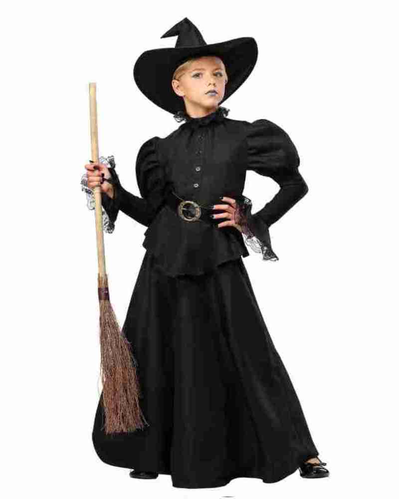 Halloween Classic Black Witch Girls Polyester Costume