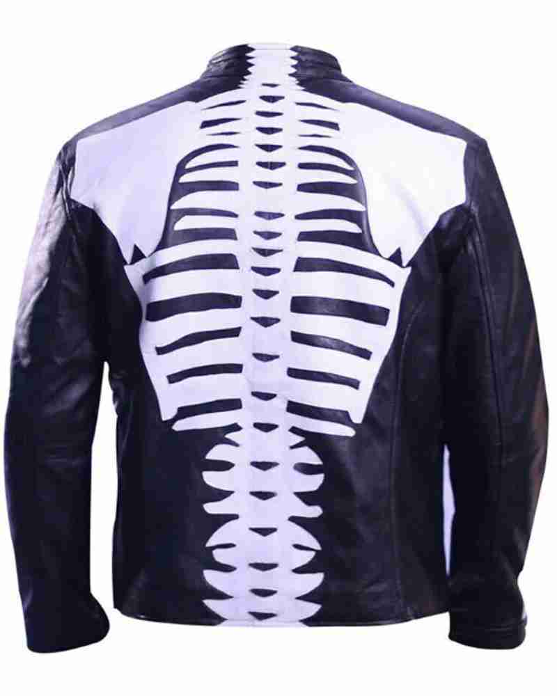 Halloween Cosplay Mens Skeleton Jacket | Cafe Racer