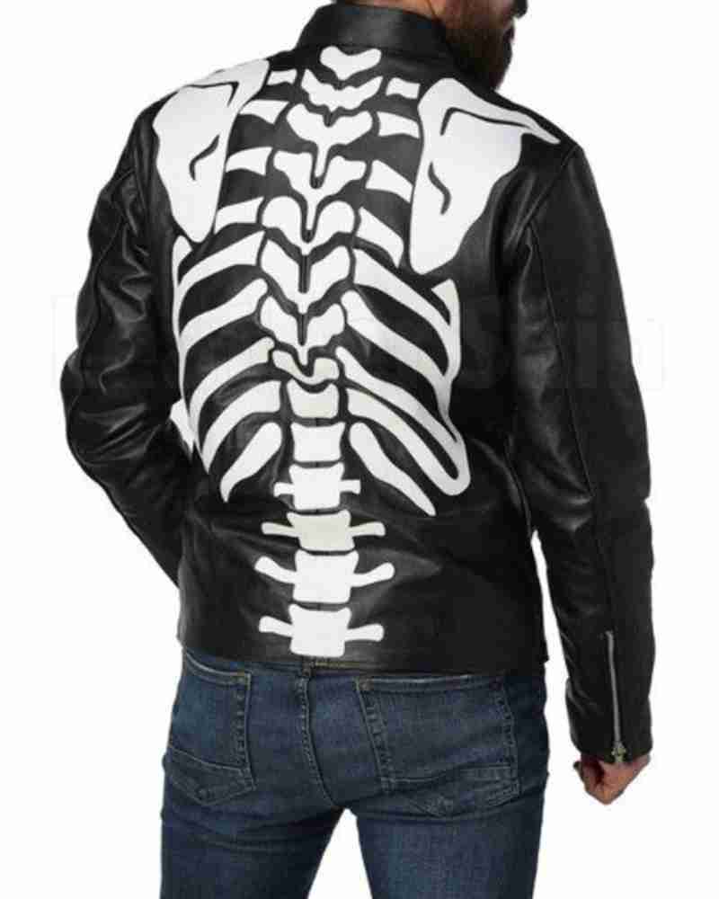 Halloween Cosplay Mens Skeleton Jacket | Cafe Racer