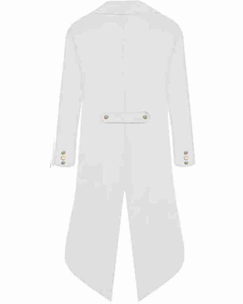Men’s Halloween Gothic White Medieval Tailcoat