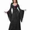 Halloween Hooded Black Lace Up Robe Costume for Women