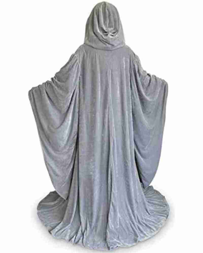 Halloween Wizard Velvet Grey Cloak