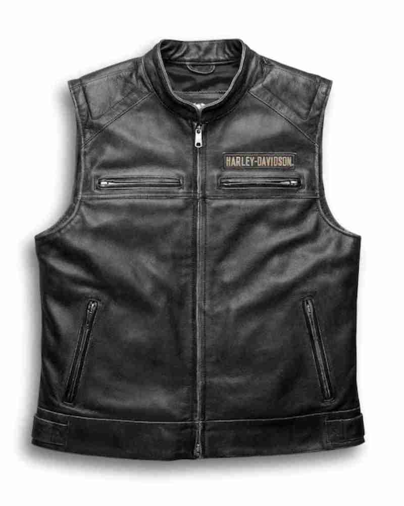 Mens Motorcycle Biker Harley Davidson Classic H-D Cow Leather Vest