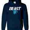 Mr. Beast Navy Blue Cotton Hoodie For Men's and Women's
