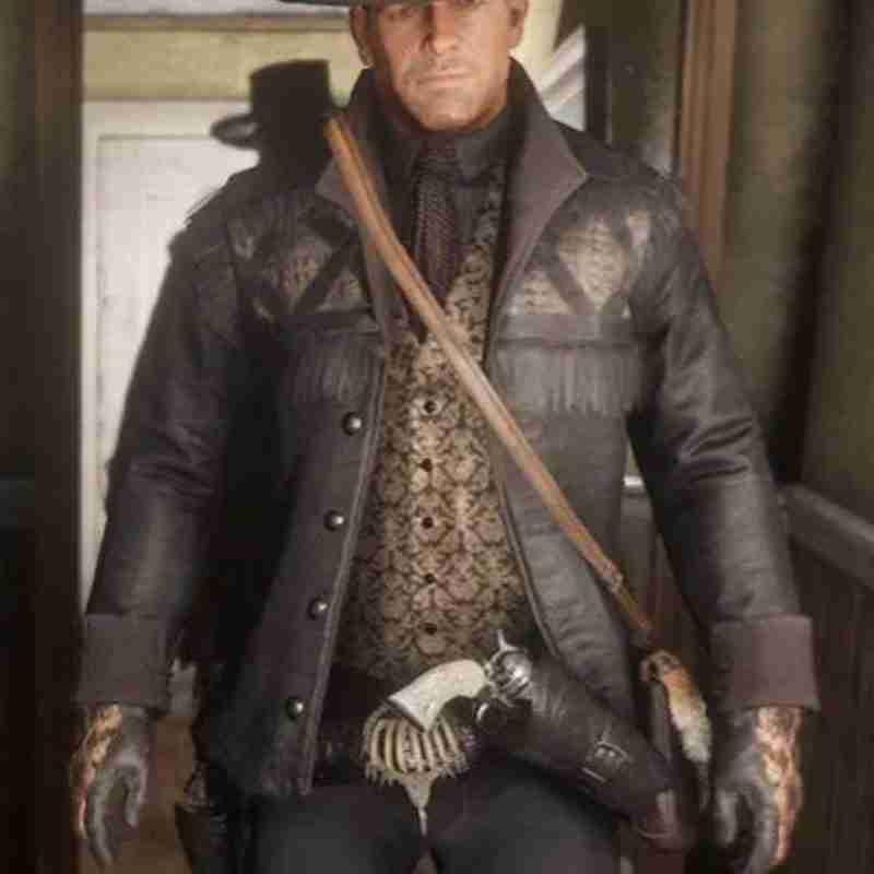 Red Dead Redemption 2 Gunslinger Black Fringe Jacket