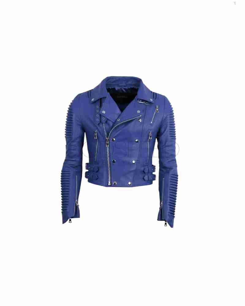 Women Moto Jacket ( Royal Blue)