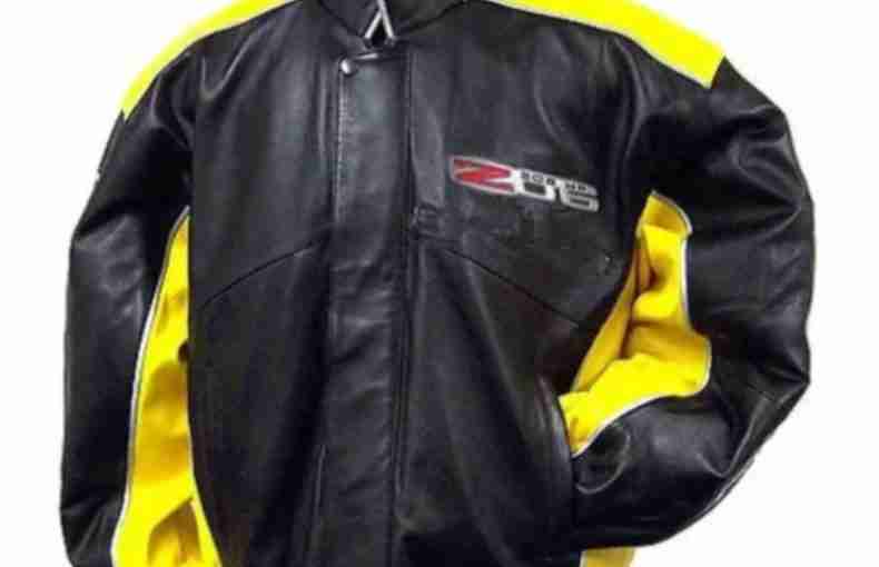 C6 Z06 Black Yellow Corvette Leather Jacket