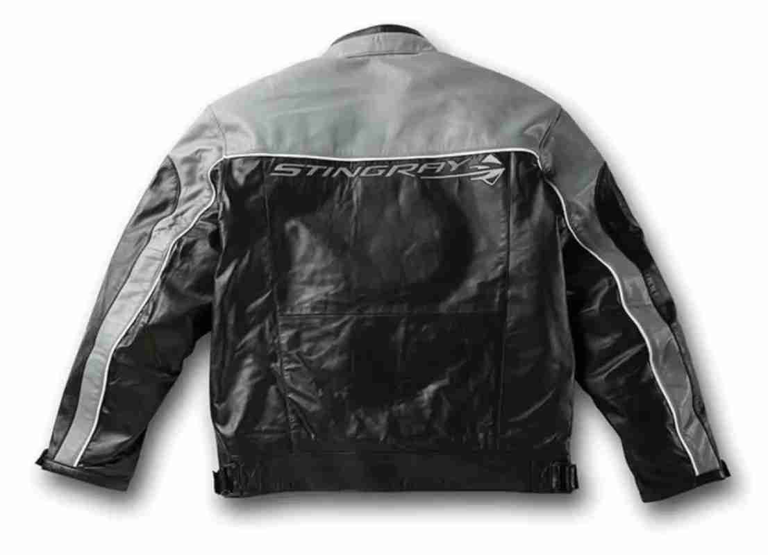 Corvette C7 Stingray Black & Grey Leather Jacket